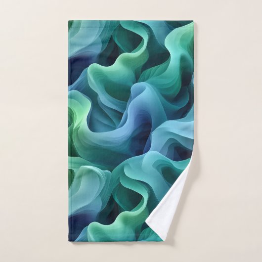 Ocean Glow Abstract Gradient Waves Pattern Bad Handdoek (Handdoek)