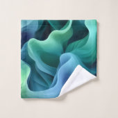 Ocean Glow Abstract Gradient Waves Pattern Bad Handdoek (Wasdoekje)