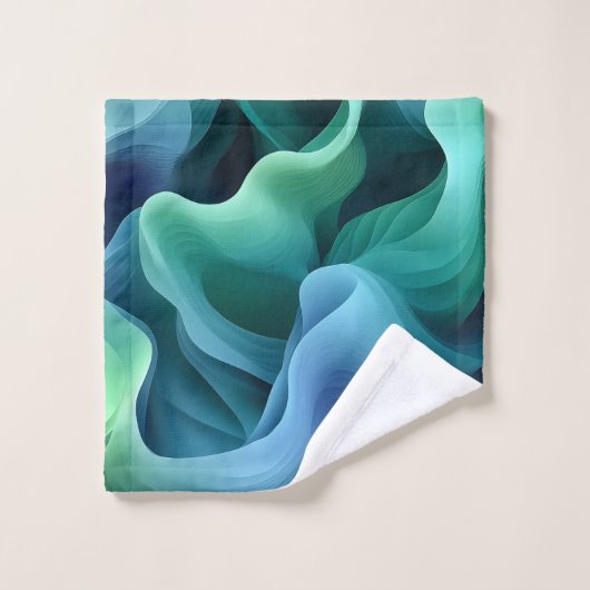 Ocean Glow Abstract Gradient Waves Pattern Bad Handdoek (Wasdoekje)