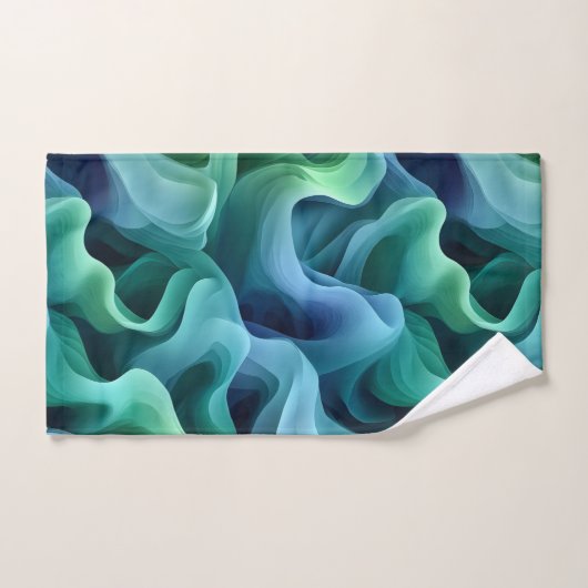 Ocean Glow Abstract Gradient Waves Pattern Bad Handdoek (Handdoek)