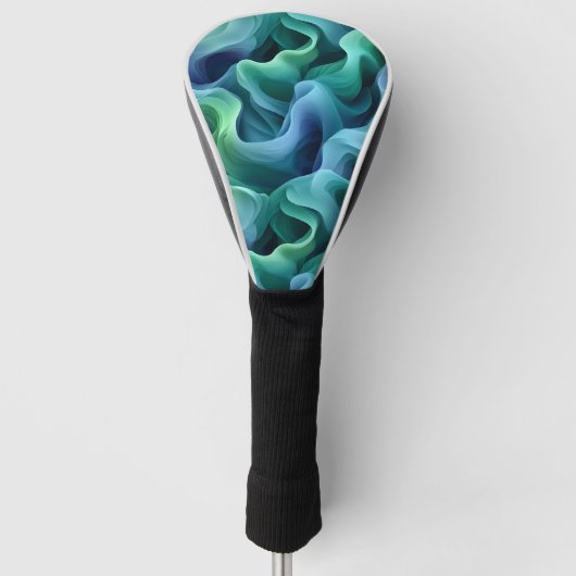 Ocean Glow Abstract Gradient Waves Pattern Golfheadcover (Voorkant)