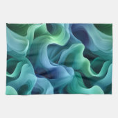 Ocean Glow Abstract Gradient Waves Pattern Theedoek (Horizontaal)