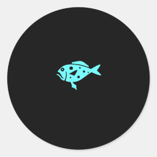 Ocean Glow_Aqua Blue Grouper Ronde Sticker
