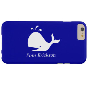 Ocean Glow_Big White Whale_on blue_personalized Barely There iPhone 6 Plus Hoesje