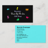 Ocean Glow_black light aquarium stijl multi-Icon Visitekaartje (Voorkant / Achterkant)