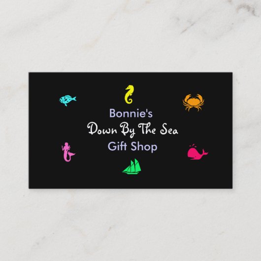 Ocean Glow_black light aquarium stijl multi-Icon Visitekaartje (Voorkant)