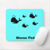 Ocean Glow_black-on-blue Whale "Mouse Pod" Muismat (Met muis)