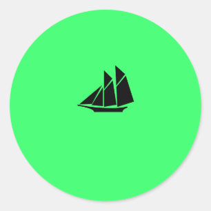 Ocean Glow_black-on-green Clipper Ronde Sticker
