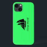 Ocean Glow_Black-on-Green Clipper Ship_personalize iPhone 13 Hoesje<br><div class="desc">Show ze die de grote schipper is met onze Ocean Glow, maritieme pictogrammen, zwart-op-groene Clipper Ship iPad Air beschermende hoesje. Om het te personaliseren, voeg enkel jouw naam op het beschikbare gebied van de sjabloon toe, en u wordt gedaan! Voor extra het ontwerpen opties, klik "aanpassen het, "en weg gaat...</div>