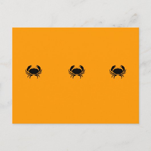 Ocean Glow_Black-on-Oranje Crab Briefkaart (Voorkant)