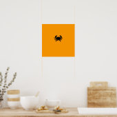 Ocean Glow_Black-on-Oranje Crab Poster (Keuken)