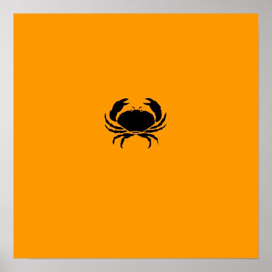 Ocean Glow_Black-on-Oranje Crab Poster (Voorkant)