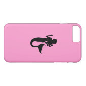 Ocean Glow_Black-on-Pink_Alluring Mermaid Case-Mate iPhone Case (Achterkant (Horizontaal))