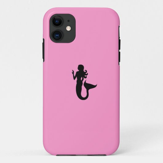 Ocean Glow_Black-on-Pink Mermaid Case-Mate iPhone Case (Achterkant)