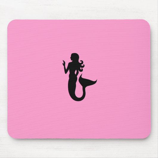 Ocean Glow_Black-on-Pink Mermaid Muismat (Voorkant)