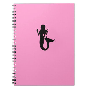 Ocean Glow_Black-on-Pink Mermaid Notitieboek