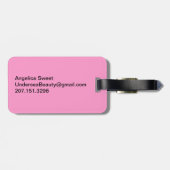 Ocean Glow_Black-on-Pink Mermaid_personalized Bagagelabel (Achterkant horizontaal)