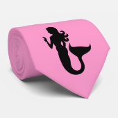 Ocean Glow_Black-on-Pink Mermaid Stropdas (Opgerold)