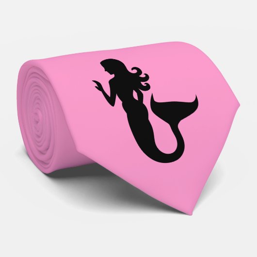 Ocean Glow_Black-on-Pink Mermaid Stropdas (Opgerold)