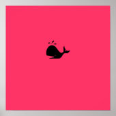 Ocean Glow_black-on-red Whale Poster (Voorkant)