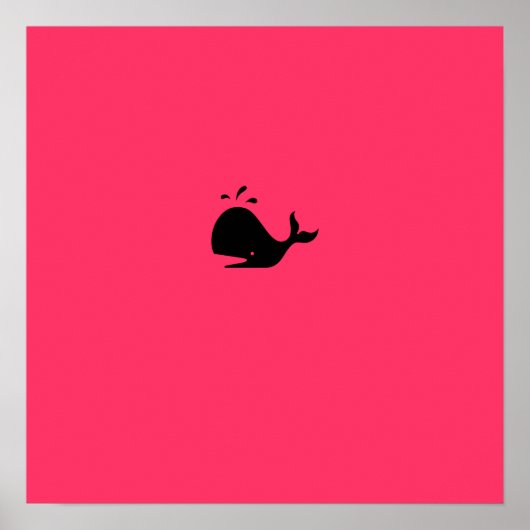Ocean Glow_black-on-red Whale Poster (Voorkant)