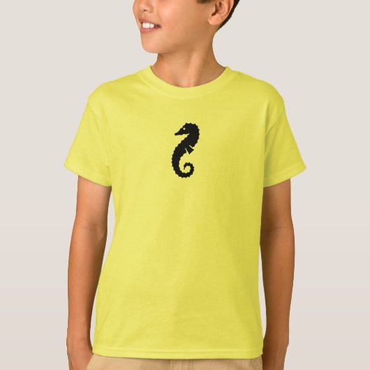 Ocean Glow_Black op Gellow Seahorse T-shirt (Voorkant)