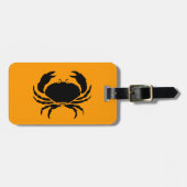 Ocean Glow_Black op Oranje Crab_personalized Bagagelabel (Voorkant horizontaal)