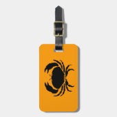 Ocean Glow_Black op Oranje Crab_personalized Bagagelabel (Voorkant verticaal)