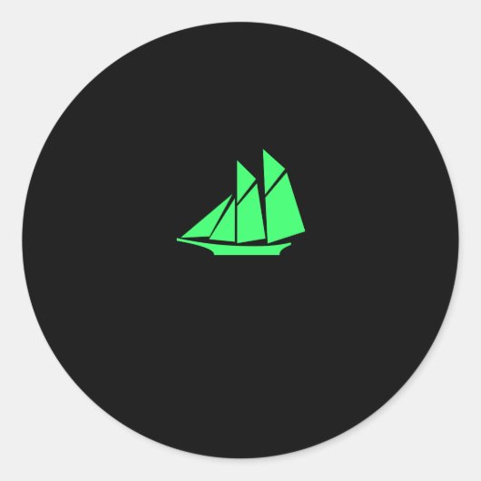 Ocean Glow_Green Clipper Ronde Sticker (Voorkant)