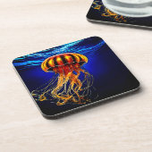 Ocean Glow Jelly Design Bier Onderzetter (Linkerzijde)