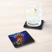 Ocean Glow Jelly Design Bier Onderzetter (Rechterzijde)
