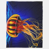 Ocean Glow Jelly Design Fleece Deken (Voorkant)