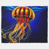 Ocean Glow Jelly Design Fleece Deken (Voorkant (Horizontaal))