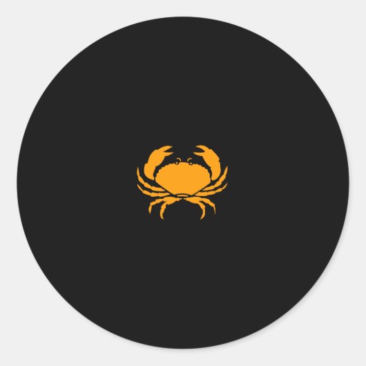 Ocean Glow_Oranje Crab Ronde Sticker (Voorkant)