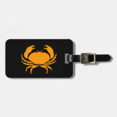Ocean Glow_Oranje op Black Crab_personalized Bagagelabel (Voorkant horizontaal)