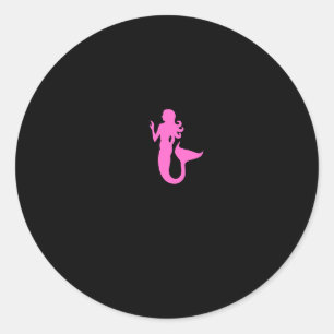 Ocean Glow_Pink Mermaid Ronde Sticker