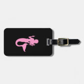 Ocean Glow_Pink-on-Black Mermaid_personalized Bagagelabel (Voorkant horizontaal)