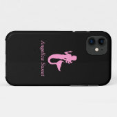 Ocean Glow_Pink-on-Black Mermaid_personalized Case-Mate iPhone Case (Achterkant (horizontaal))