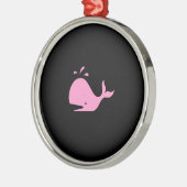 Ocean Glow_Pink-on-Black Whale ketting Metalen Ornament (Links)