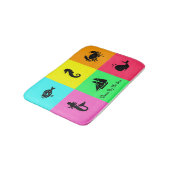 Ocean Glow_six paneel, multi-color, multi-Icon Badmat (Gekanteld)