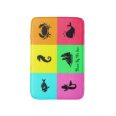 Ocean Glow_six paneel, multi-color, multi-Icon Badmat (Voorkant Verticaal)