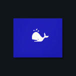 Ocean Glow_White-on-Blue Whale Canvas Afdruk<br><div class="desc">Als je je creatief voelt, kun je de grootte en positie van walvis of de achtergrondkleur veranderen. Klik op "Aanpassen" en laat het plezier beginnen! Gebruikend de ontwerphulpopties hierboven aan uw recht is het gemakkelijk om een ideale "grootte"voor uw canvasomslag te selecteren, dan uw "dikte van het lijst, "panelen, "en...</div>