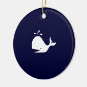 Ocean Glow_White-on-Blue Whale ketting Keramisch Ornament (Links)
