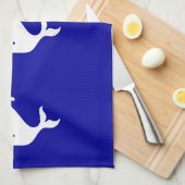 Ocean Glow_White-on-Blue Whale Theedoek (Quarter Fold)