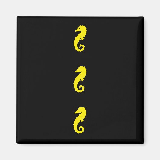 Ocean Glow_Yellow Seahorse Magneet (Voorkant)