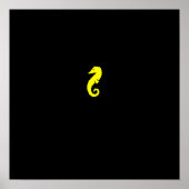 Ocean Glow_Yellow Seahorse Poster (Voorkant)