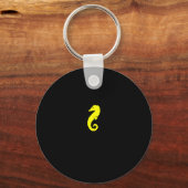 Ocean Glow_Yellow Seahorse Sleutelhanger (Voorkant)