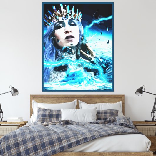 Ocean Goddess Fantasy Abstracte Art Canvas Afdruk (Insitu (Slaapkamer))