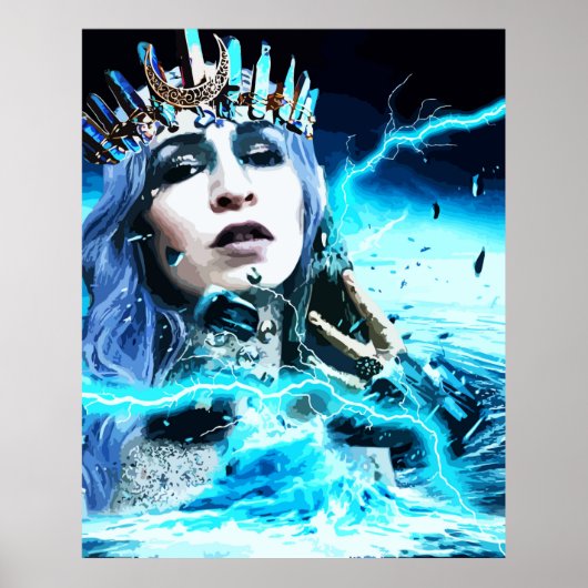 Ocean Goddess Fantasy Abstracte Art Poster (Voorkant)