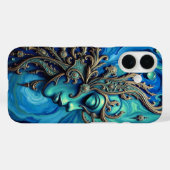 Ocean Goddess: Mystiek Art Nouveau Gezicht Case-Mate iPhone Case (Achterkant (horizontaal))